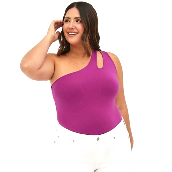 ❤️NWT VINTAGE TORRID SEXY FITTED ONE SHOULDER CUTOUT TOP CAMI TANK - PLUS SIZE - Picture 2 of 10